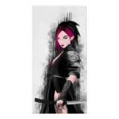 Samurai-Kriegerin mit Schwert Poster (Vorderseite)