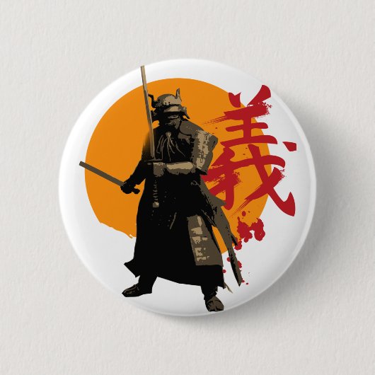Samurai-Kriegers-Knopf Button (Vorderseite)
