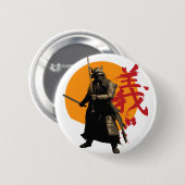 Samurai-Kriegers-Knopf Button (Vorne & Hinten)