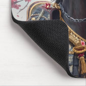 Samurai-Kriegspferd mit Kirschblüten Mousepad (Ecke)