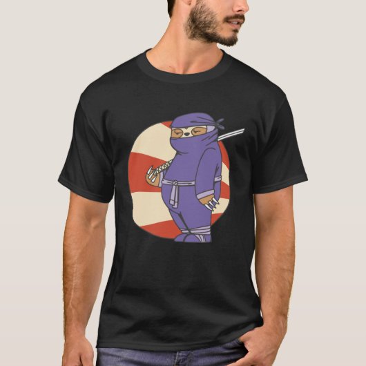 Samurai Lazy Sloth T-Shirt (Vorderseite)