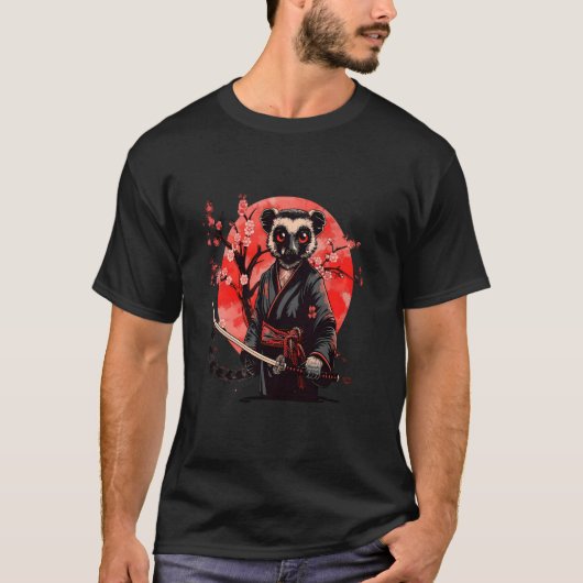 Samurai Lemur Kawaii Japanese Ninja Lemur Sakura T T-Shirt (Vorderseite)