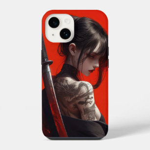 Samurai-Mädchen iPhone 14 Hülle