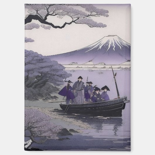 Samurai-Magnet Mount Fuji Japanische Kunst Magnet (Vorderseite)