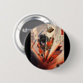 Samurai-Malerei, circa 1800's Button (Vorne & Hinten)