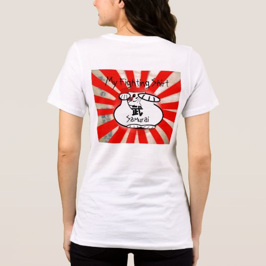 Samurai Maneki Neko Kämpfen Shirt (Rückseite)