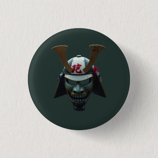 Samurai-Maske Button (Vorderseite)