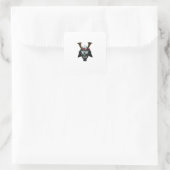 Samurai-Maske Quadratischer Aufkleber (Tasche)