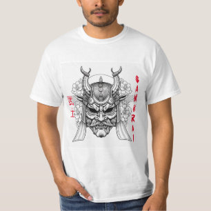 Samurai maskiert Kunsthandwerk in T-Shirt
