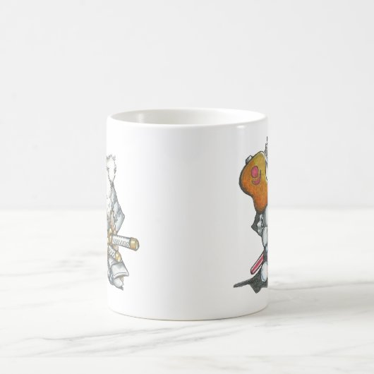 Samurai-Maus in der Rüstungs-Tasse Kaffeetasse (Mittel)
