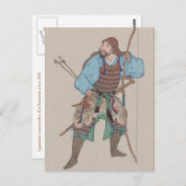 Samurai mit Bow und Schwert Postkarte (Vorne/Hinten)