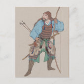 Samurai mit Bow und Schwert Postkarte (Vorderseite)