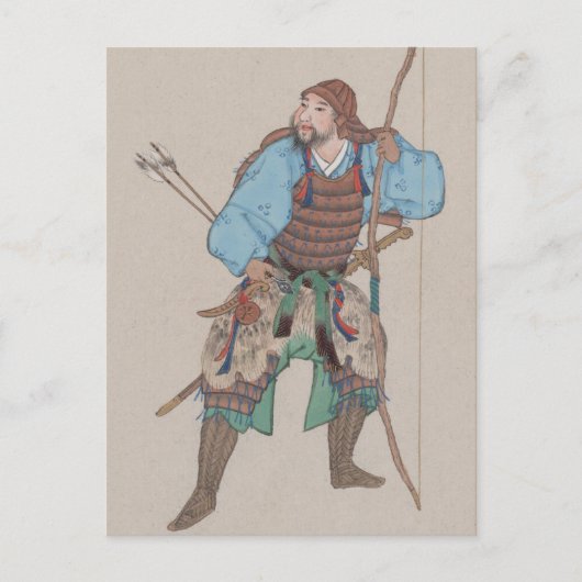 Samurai mit Bow und Schwert Postkarte (Vorderseite)