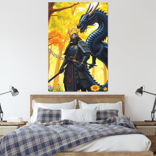 Samurai mit Dragon Leinwanddruck (Insitu (Schlafzimmer))