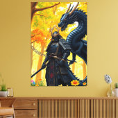 Samurai mit Dragon Leinwanddruck (Insitu (Wohnzimmer))