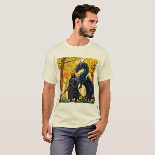 Samurai mit Dragon | T-Shirt (Vorne ganz)