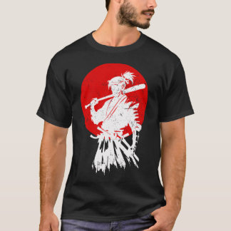 Samurai mit einem Baseballschläger Vintage Japan T-Shirt