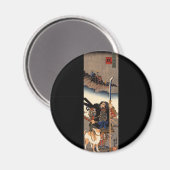 Samurai mit seinem Hund, ca. 1800er Magnet (Vorderseite/Rückseite)