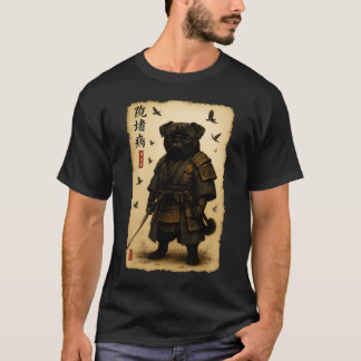 Samurai-Mops-Krieger-Japanischer-Stil-Hundeillustr T-Shirt