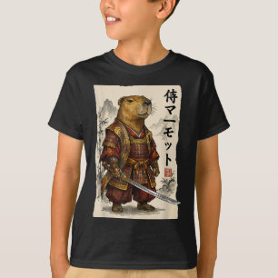 Samurai-Murmeltier Japanische Kunst Krieger Tierli T-Shirt