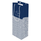 Samurai Muster Personalisierter Trauzeuge| Geschenktüte Für Weinflaschen (Vorderseite Schrägansicht)