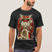 samurai neko from japanese lucky cat T-Shirt (Vorderseite)