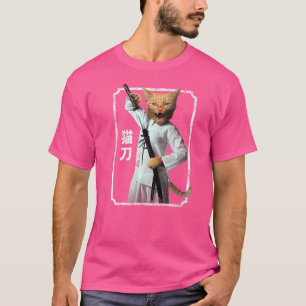 Samurai Ninja Cat Kanji Japanisch Sport Hobby Zita T-Shirt