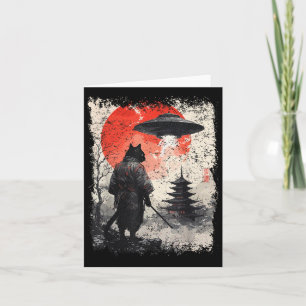 Samurai Ninja Cat Warrior Sumi-e Ufo Ukiyo-e Sci F Karte