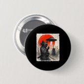 Samurai Ninja Cat Warrior Ufo Japanisch Anime Gesc Button (Vorne & Hinten)