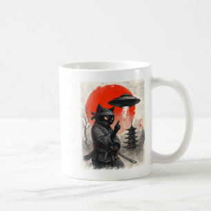 Samurai Ninja Cat Warrior Ufo Japanisch Anime Gesc Kaffeetasse