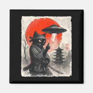 Samurai Ninja Cat Warrior Ufo Japanisch Anime Gesc Magnet