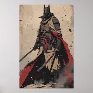 Samurai Ninja Dark Knight Poster - Schwert-Pose