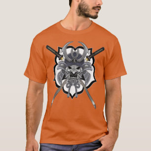Samurai Ninja Helmet Katana Illustration T-Shirt