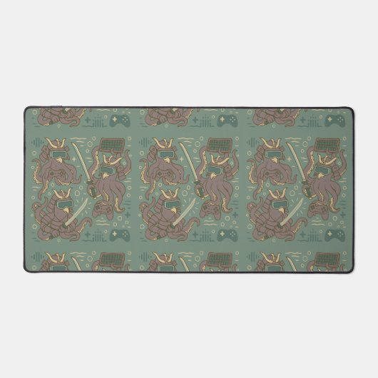 Samurai Octopus with VR Headset Schreibtischunterlage (Vorderseite)