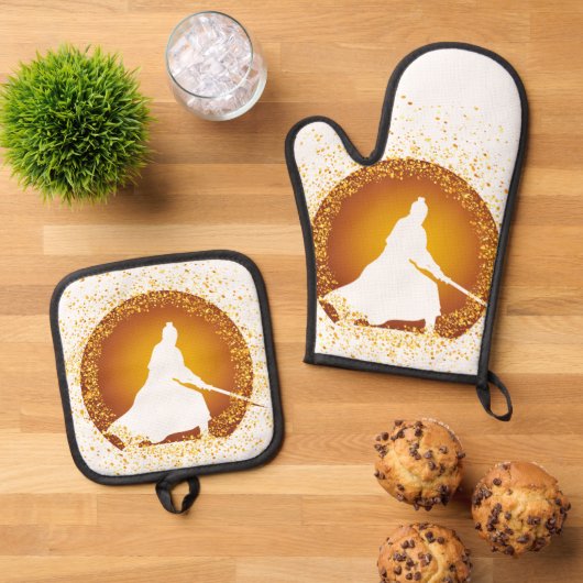 Samurai Ofenhandschuh & Topflappen-Set (Oben Unten)