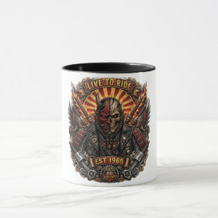 Samurai Oni Biker, Live To Ride Est 1969 Route 66 Tasse