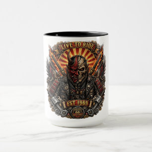 Samurai Oni Biker- Live To Ride Est 1969 Route 66 Tasse
