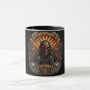 Samurai-Oni-Biker, Live To Ride Est 1969 Route 66 Tasse