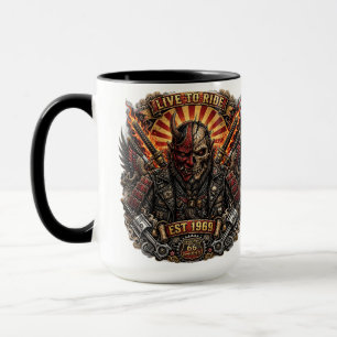 Samurai Oni Biker- Live To Ride Est 1969 Route 66 Tasse