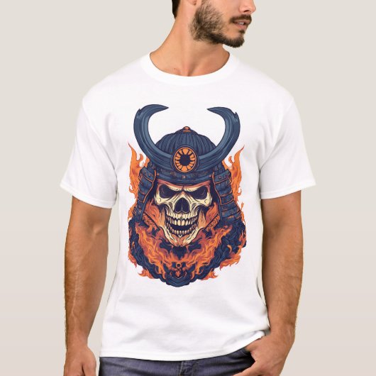 Samurai-Oni-Schädel T-Shirt (Vorderseite)