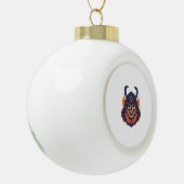 Samurai Oni Skull Keramik Kugel-Ornament (Links)