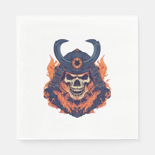 Samurai Oni Skull Serviette (Vorderseite)
