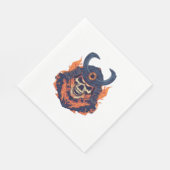 Samurai Oni Skull Serviette (Ecke)