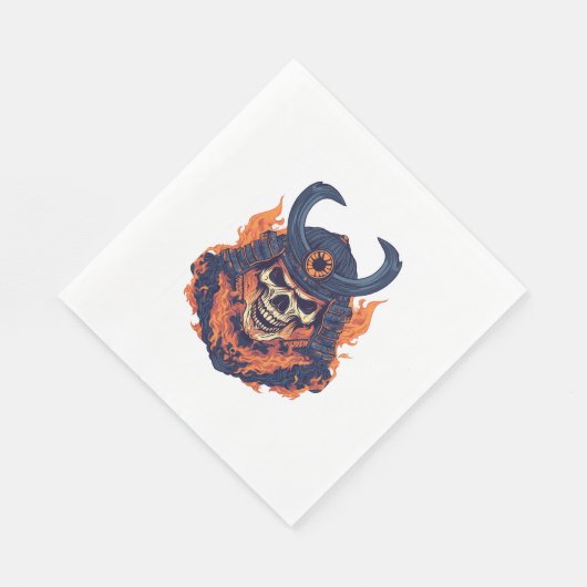 Samurai Oni Skull Serviette (Ecke)