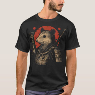 Samurai-Opossum Japanische Kunst Tier T-Shirt
