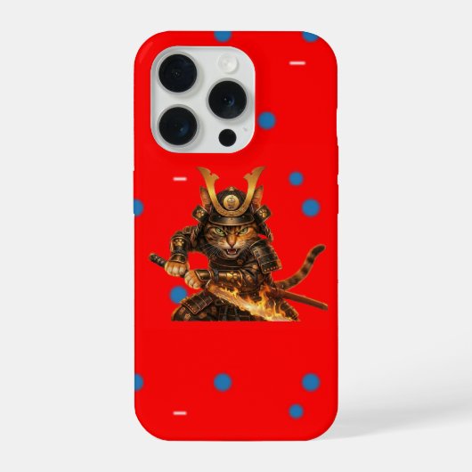 Samurai Orange Cat - Bold Pop Art iPhone Case Hülle (Rückseite)
