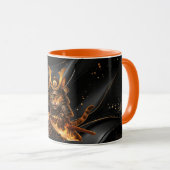 Samurai Orange Katzenkrieger - Combo-Kaffeetasse Tasse (VorderseiteRechts)