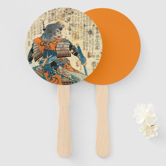 Samurai Orenji Fächer (Vorne und Hinten)
