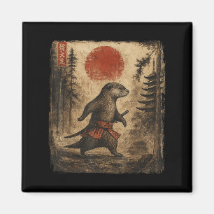 Samurai Otter japanische Vintage Funny Gifts Graph Magnet