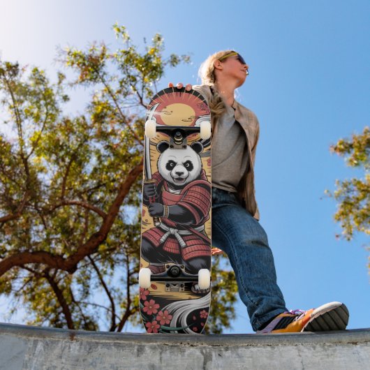 Samurai-Panda-Bär-Krieger-Skateboard Skateboard (Außenbereich 1)
